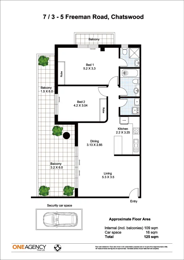Floorplan of Homely apartment listing, 7/3-5 Freeman Road, Chatswood NSW 2067