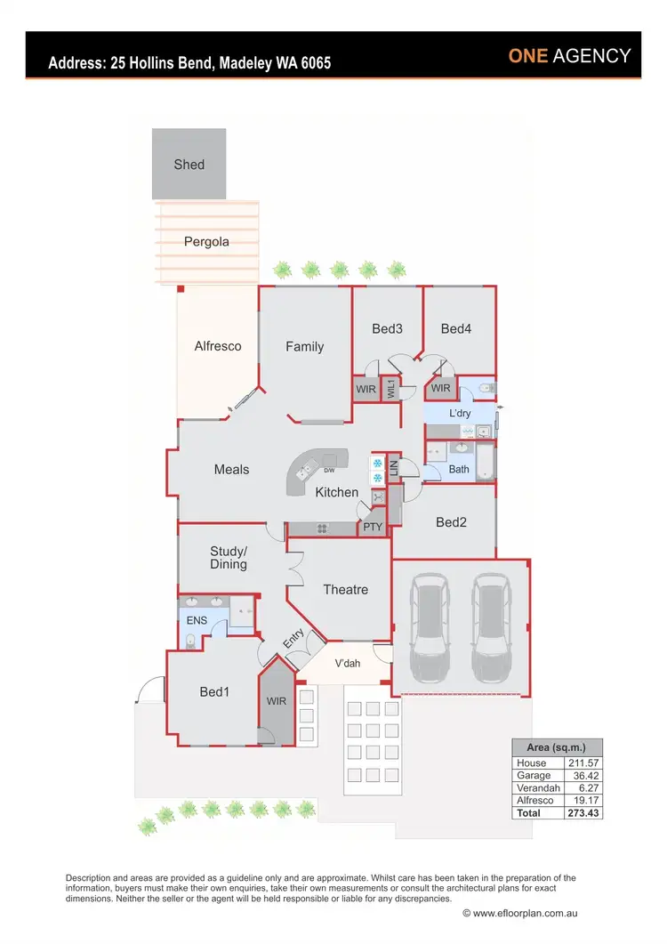 Floorplan of Homely house listing, 25 Hollins Bend, Madeley WA 6065