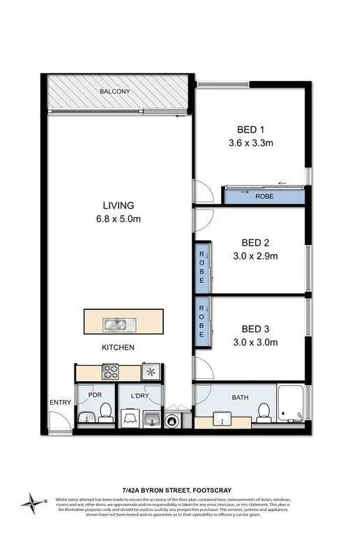 Floorplan of Homely apartment listing, 7/42a Byron Street, Footscray VIC 3011
