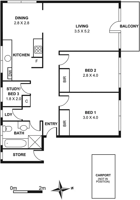 Floorplan of Homely apartment listing, 8/95 Princess Street, Kew VIC 3101