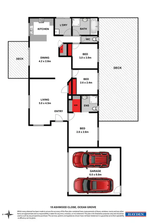 Floorplan of Homely house listing, 15 Ashwood Close, Ocean Grove VIC 3226