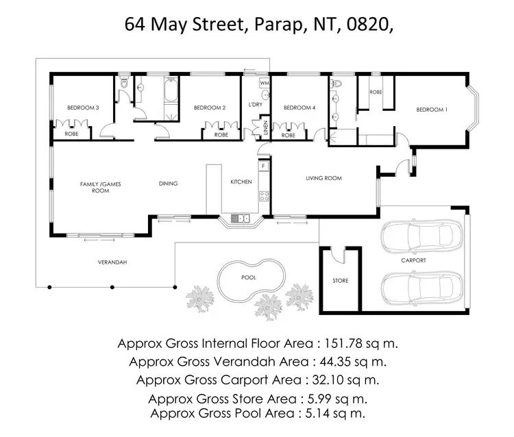 Floorplan of Homely house listing, 64 May Street, Parap NT 820