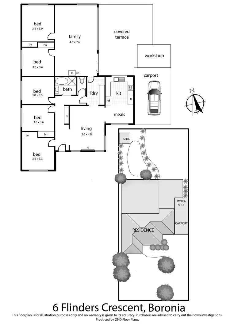 Floorplan of Homely house listing, 6 Flinders Crescent, Boronia VIC 3155