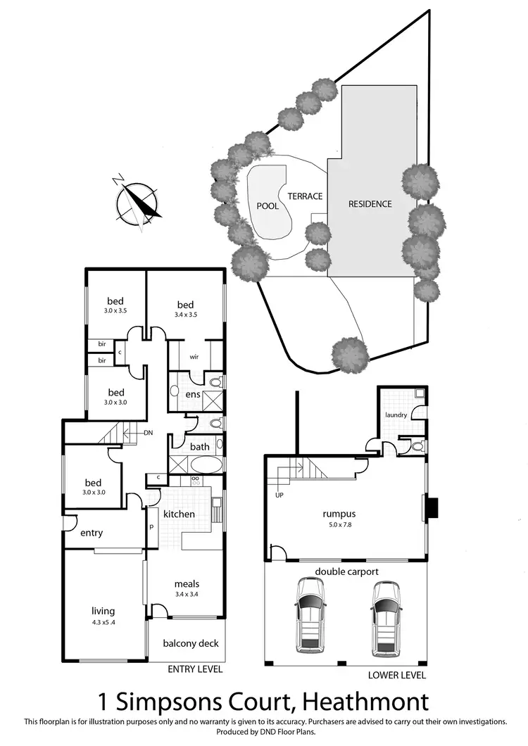 Floorplan of Homely house listing, 1 Simpsons Court, Heathmont VIC 3135
