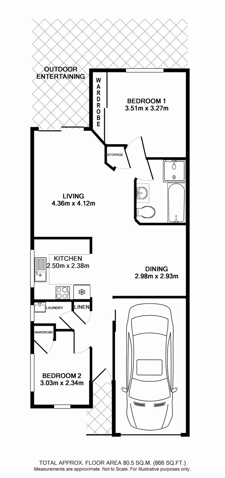 Floorplan of Homely semi-detached listing, 1/84 Nineteenth Avenue, Hoxton Park NSW 2171