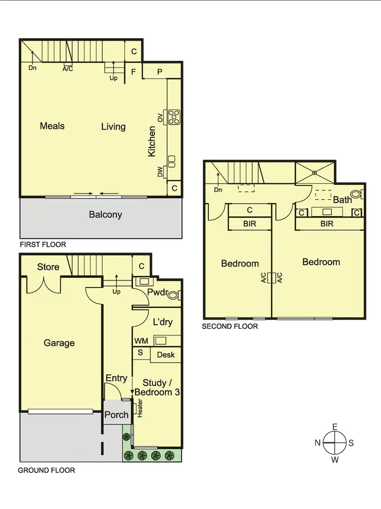 Floorplan of Homely townhouse listing, 2C Glen Orme Avenue, Mckinnon VIC 3204