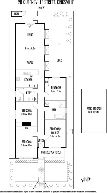 Floorplan of Homely house listing, 98 Queensville Street, Kingsville VIC 3012