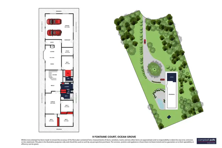 Floorplan of Homely house listing, 9 Fontaine Court, Ocean Grove VIC 3226