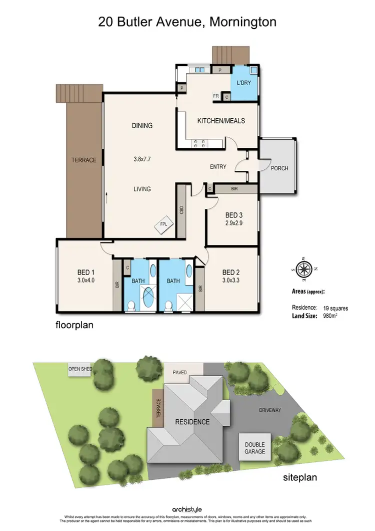 Floorplan of Homely house listing, 20 Butler Avenue, Mornington VIC 3931