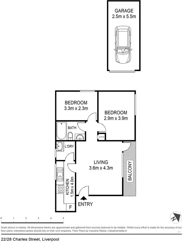 Floorplan of Homely apartment listing, 22/28 Charles Street, Liverpool NSW 2170