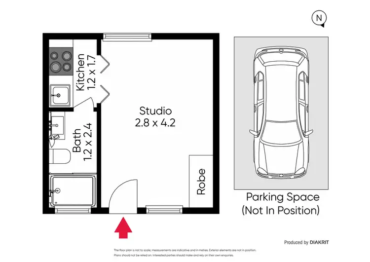 Floorplan of Homely studio listing, 107/44 Barkly Street, St Kilda VIC 3182