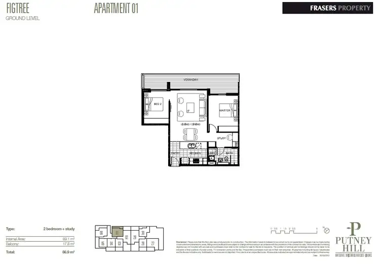 Floorplan of Homely unit listing, WG01/7 Lardelli Drive, Ryde NSW 2112