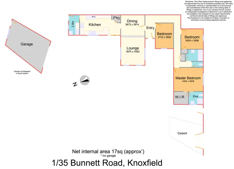 Floorplan of Homely unit listing, 1/35 Bunnett Road, Knoxfield VIC 3180