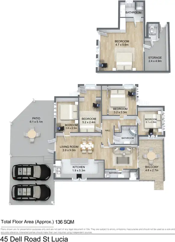 Floorplan of Homely house listing, 45 Dell Road, St Lucia QLD 4067