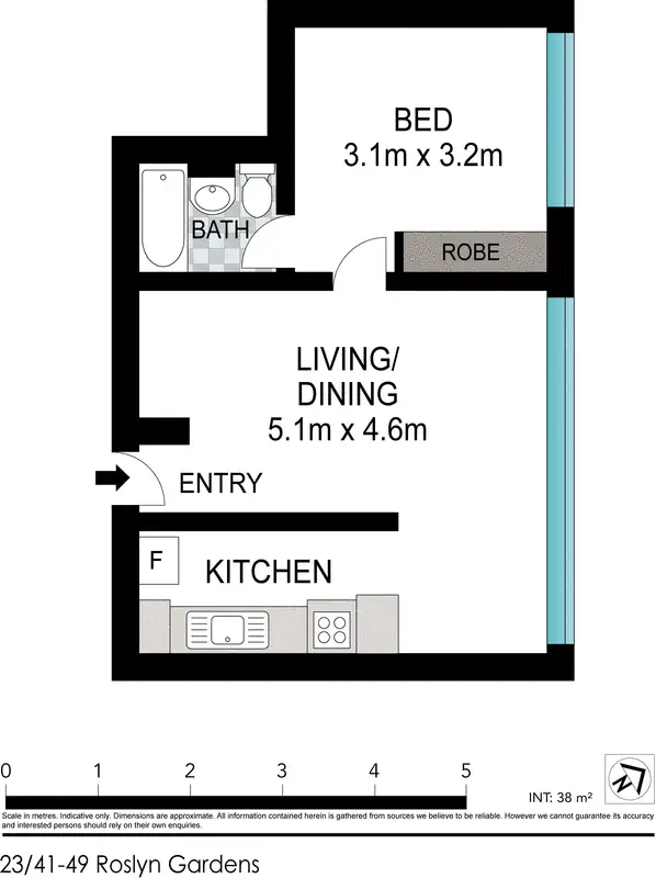 Floorplan of Homely apartment listing, 23/41-49 Roslyn Gardens, Elizabeth Bay NSW 2011