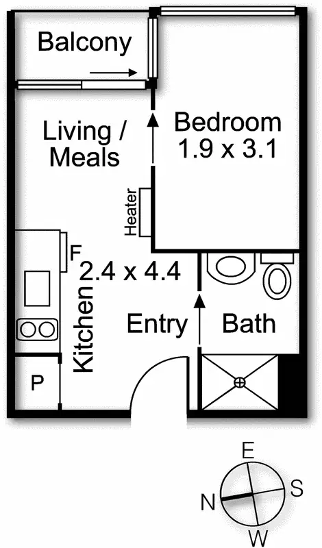Floorplan of Homely apartment listing, 206/51 Garden Street, South Yarra VIC 3141