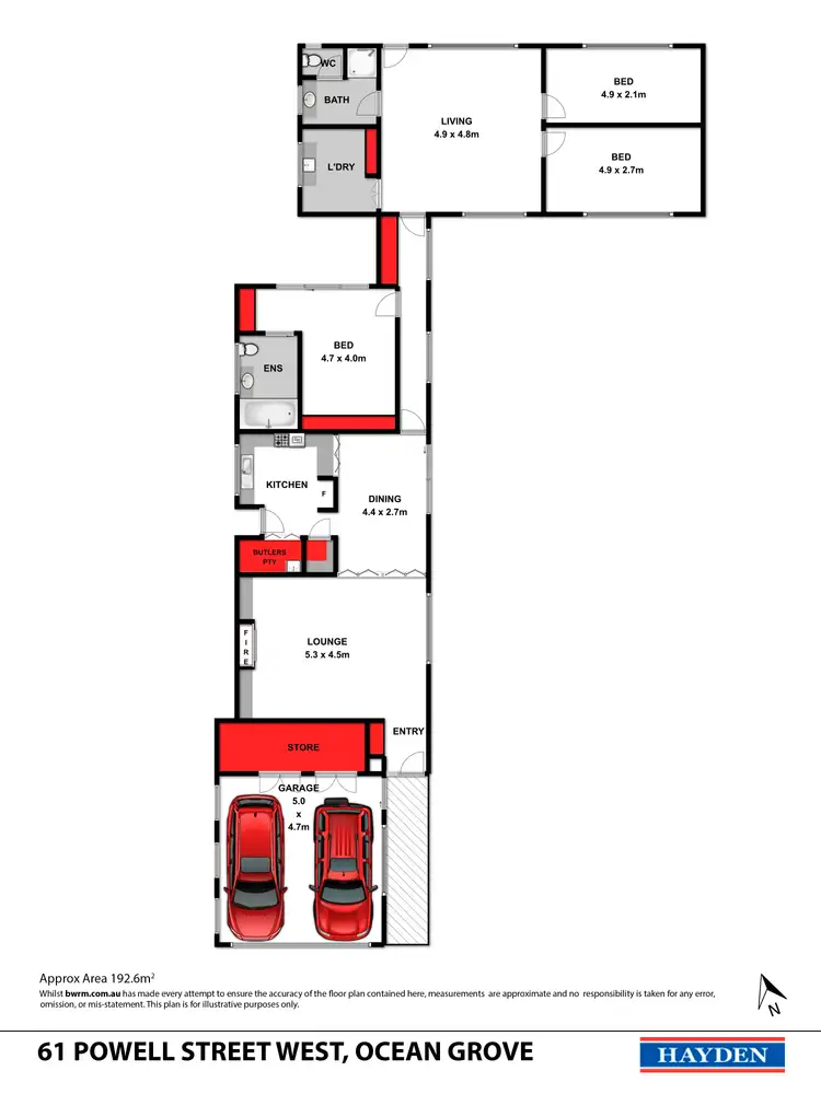 Floorplan of Homely house listing, 61 Powell Street West, Ocean Grove VIC 3226