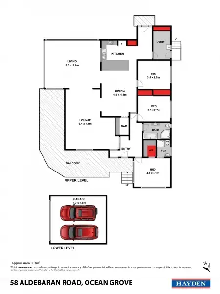 Floorplan of Homely house listing, 58 Aldebaran Road, Ocean Grove VIC 3226