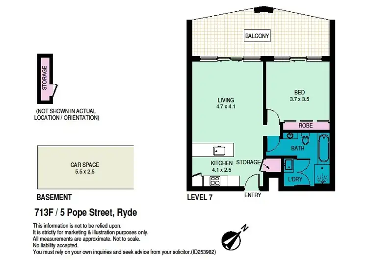 Floorplan of Homely apartment listing, 713F/5 Pope Street, Ryde NSW 2112