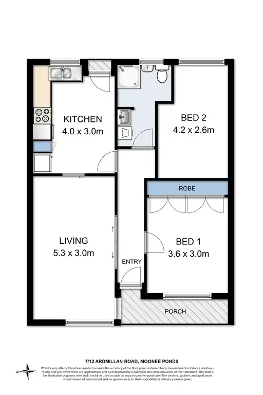 Floorplan of Homely unit listing, 7/12 Ardmillan Road, Moonee Ponds VIC 3039