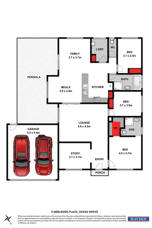 Floorplan of Homely house listing, 5 Ambleside Place, Ocean Grove VIC 3226