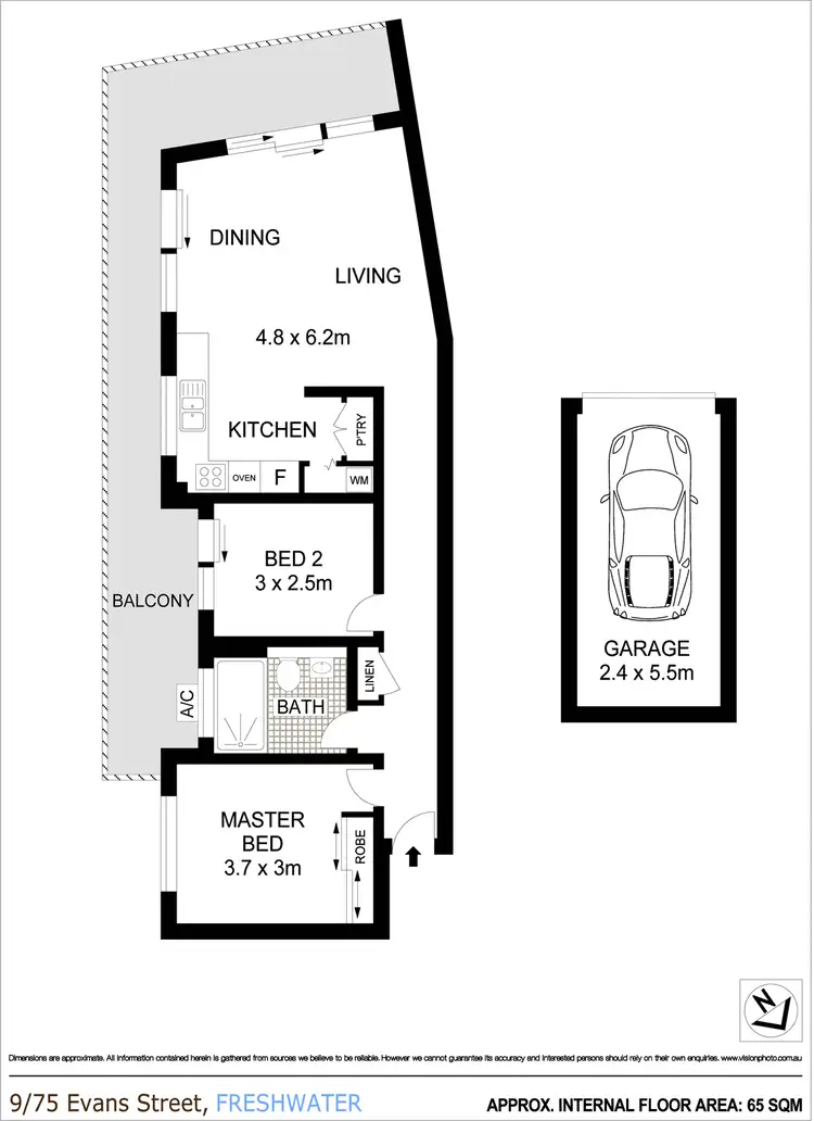 Floorplan of Homely apartment listing, 9/75 Evans Street, Freshwater NSW 2096