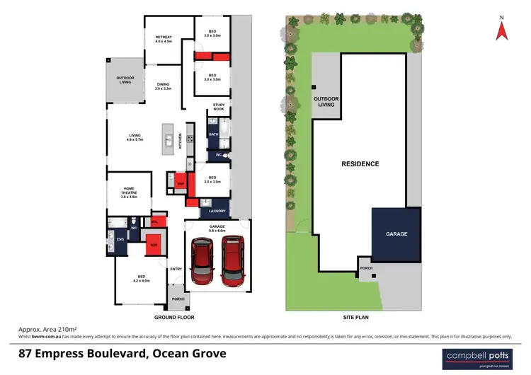 Floorplan of Homely house listing, 87 Empress Boulevard, Ocean Grove VIC 3226