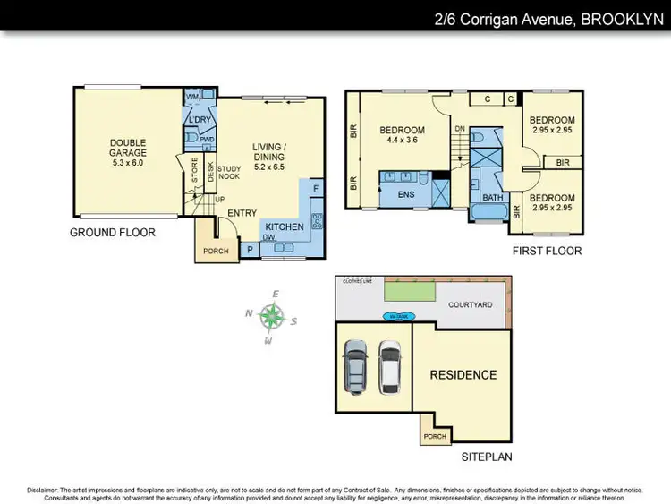 Floorplan of Homely townhouse listing, 2/6 Corrigan Avenue, Brooklyn VIC 3012