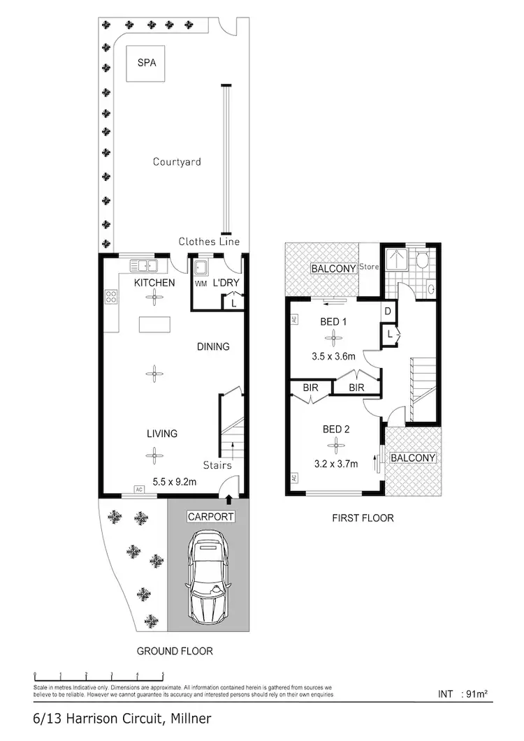 Floorplan of Homely townhouse listing, 6/13 Harris Street, Millner NT 810