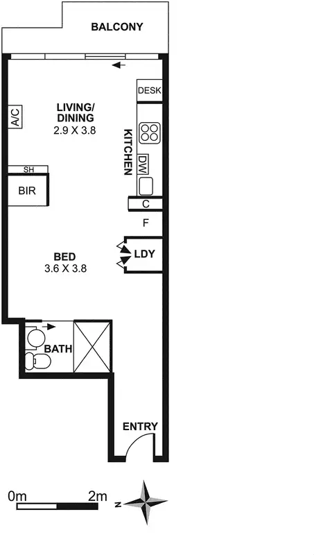 Floorplan of Homely apartment listing, 203N/229 Toorak Road, South Yarra VIC 3141