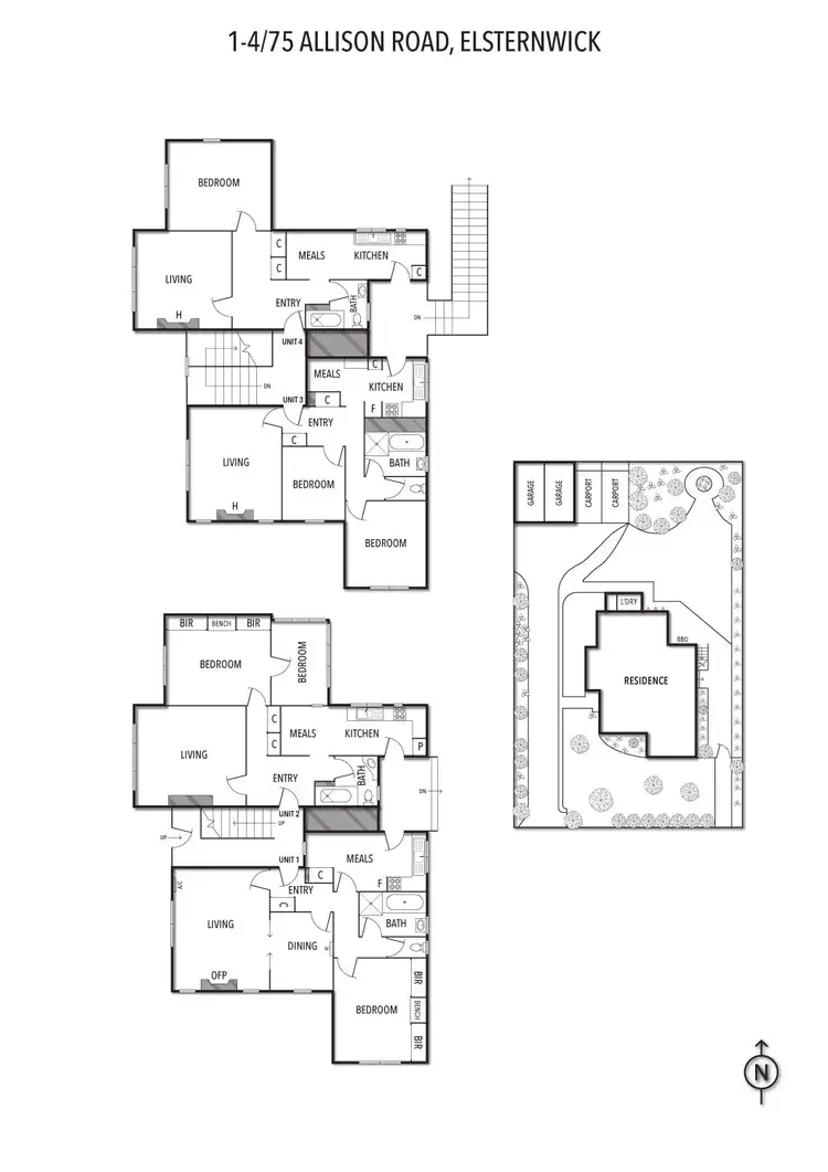 Floorplan of Homely block of units listing, 1-4/75 Allison Road, Elsternwick VIC 3185