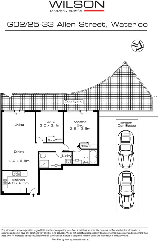 Floorplan of Homely apartment listing, G02/266 Pitt Street, Waterloo NSW 2017