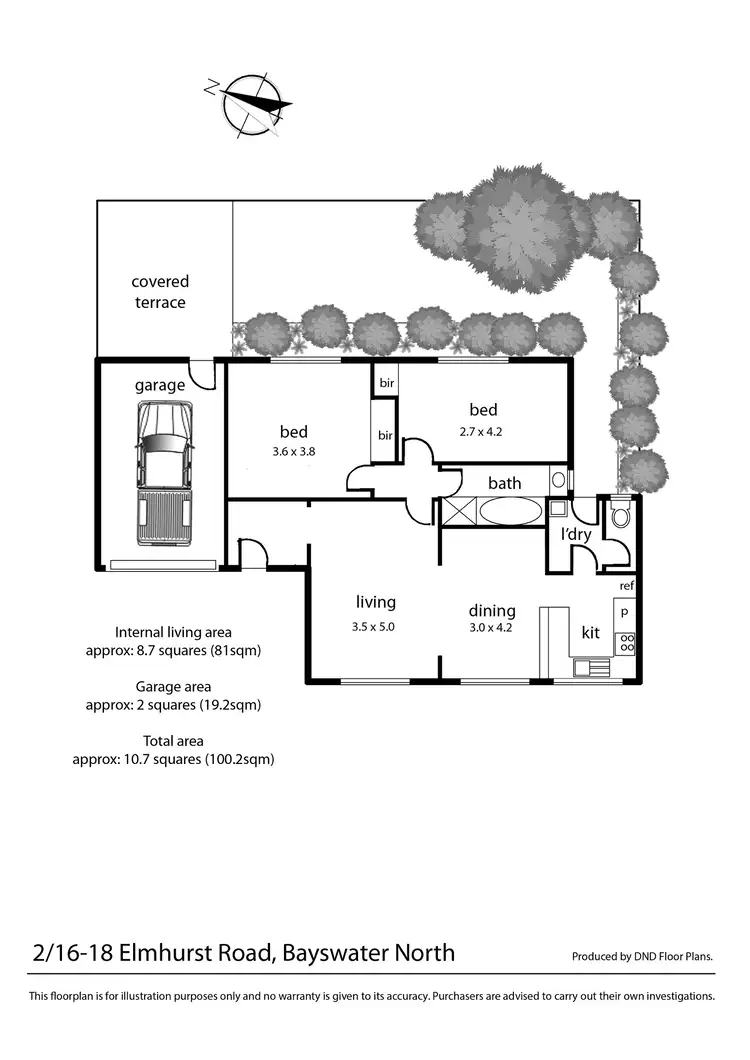 Floorplan of Homely unit listing, 2/16-18 Elmhurst Road, Bayswater North VIC 3153