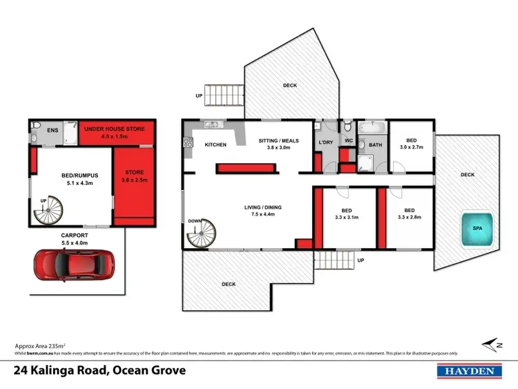 Floorplan of Homely house listing, 24 Kalinga Road, Ocean Grove VIC 3226