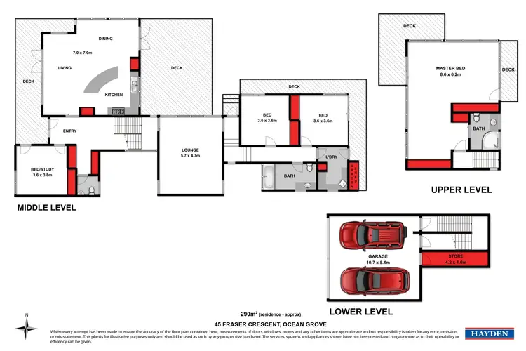 Floorplan of Homely house listing, 45 Fraser Crescent, Ocean Grove VIC 3226