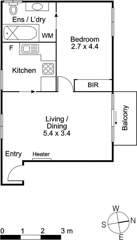 Floorplan of Homely apartment listing, 16/60 O'Shanassy Street, North Melbourne VIC 3051