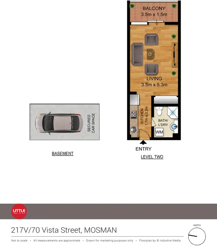 Floorplan of Homely studio listing, 217V/70 Vista Street, Mosman NSW 2088