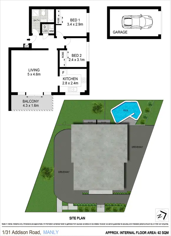 Floorplan of Homely apartment listing, 1/31 Addison Road, Manly NSW 2095