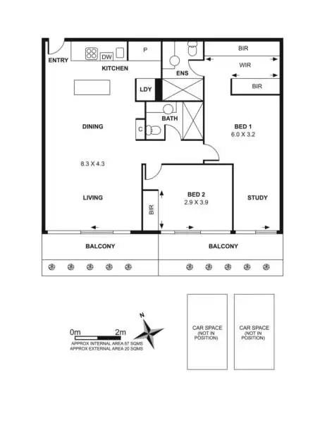 Floorplan of Homely apartment listing, 307/8 Luton Lane, Hawthorn VIC 3122