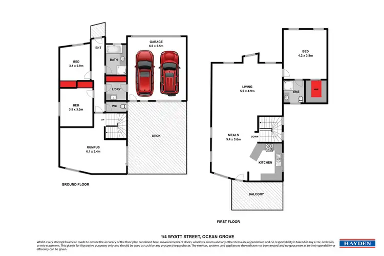 Floorplan of Homely unit listing, 1/4 Wyatt Street, Ocean Grove VIC 3226