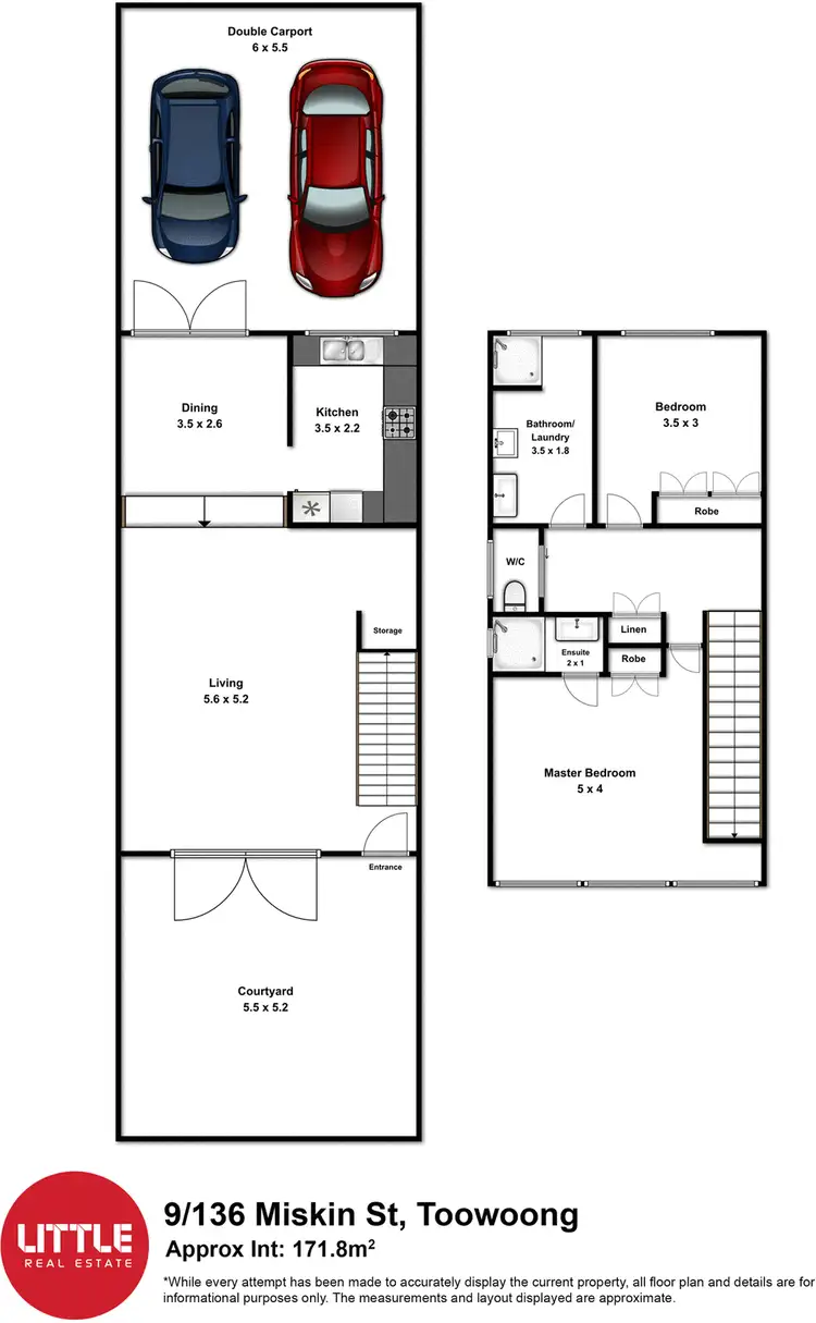 Floorplan of Homely townhouse listing, 9/136 Miskin Street, Toowong QLD 4066