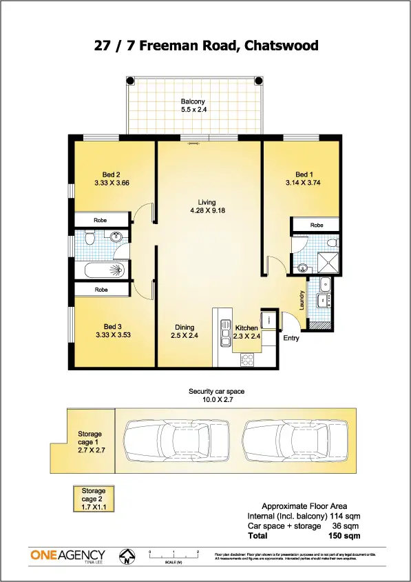 Floorplan of Homely apartment listing, 27/7 Freeman Road, Chatswood NSW 2067