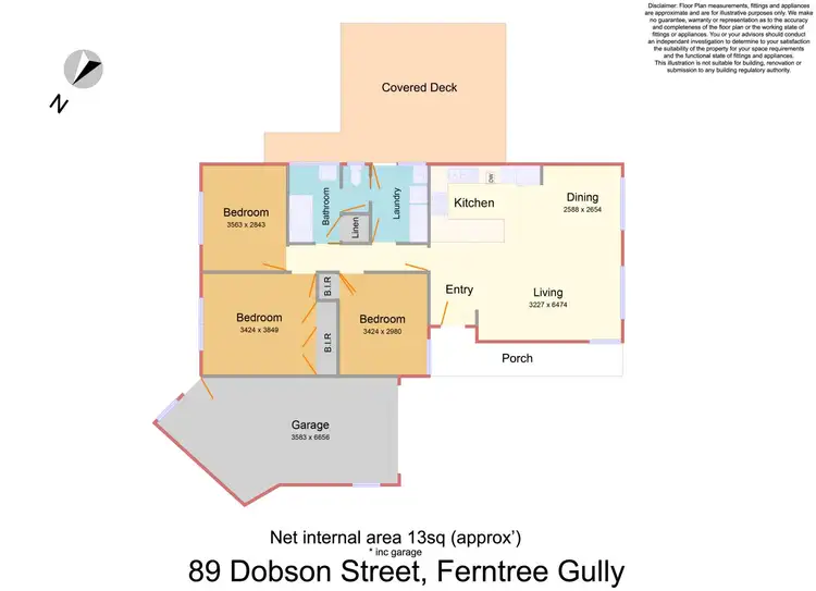 Floorplan of Homely unit listing, 89 Dobson Street, Ferntree Gully VIC 3156