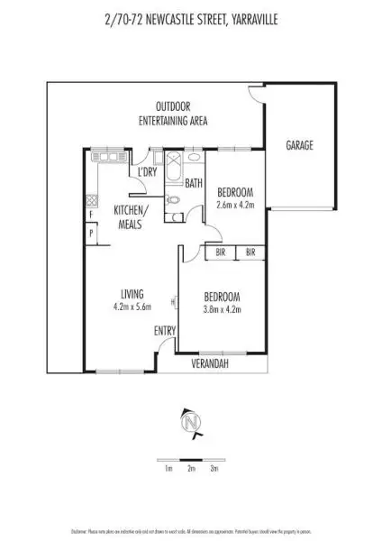 Floorplan of Homely unit listing, 2/70-72 Newcastle Street, Yarraville VIC 3013