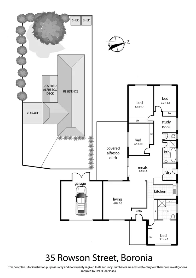 Floorplan of Homely house listing, 35 Rowson Street, Boronia VIC 3155