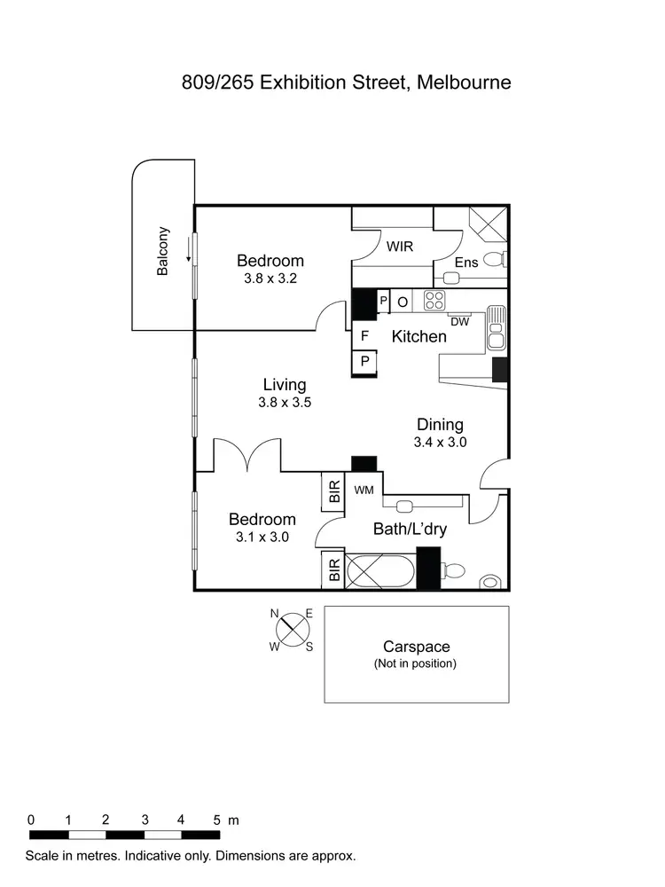 Floorplan of Homely apartment listing, 809/265 Exhibition Street, Melbourne VIC 3000