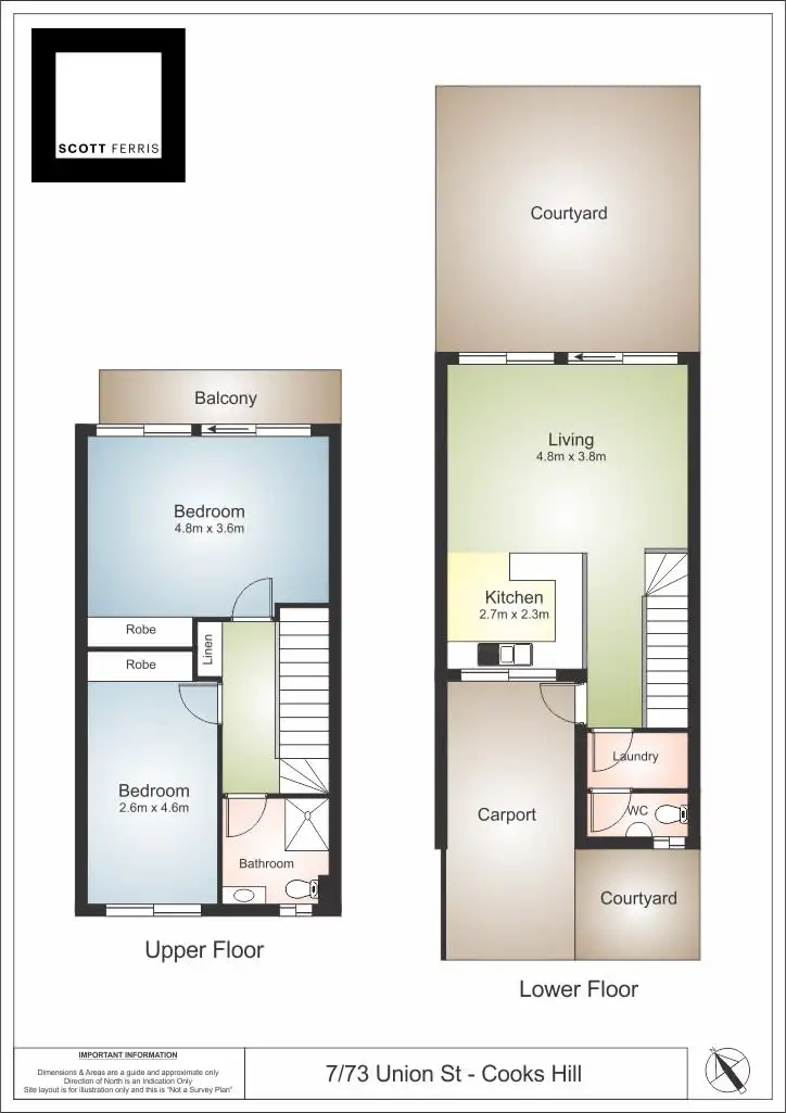 Floorplan of Homely townhouse listing, 7/73 Union Street, Cooks Hill NSW 2300