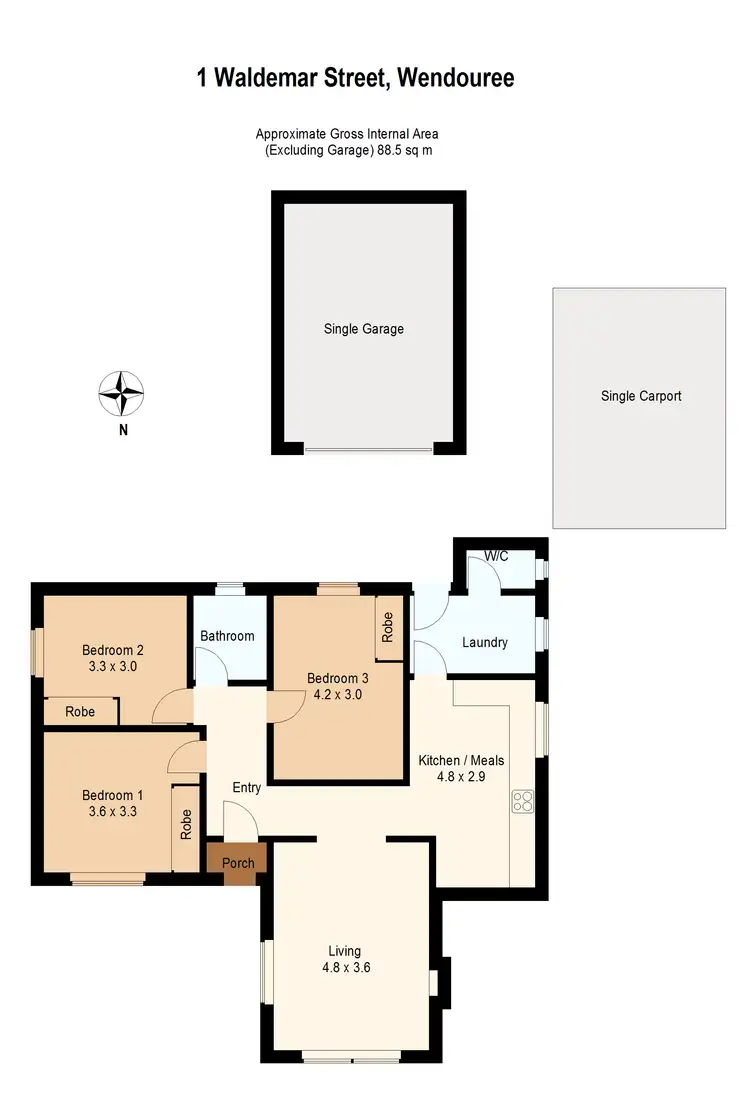 Floorplan of Homely house listing, 1 Waldemar Street, Wendouree VIC 3355