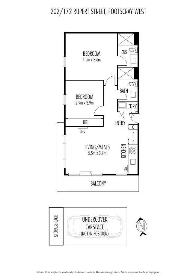 Floorplan of Homely apartment listing, 202/172 Rupert Street, West Footscray VIC 3012