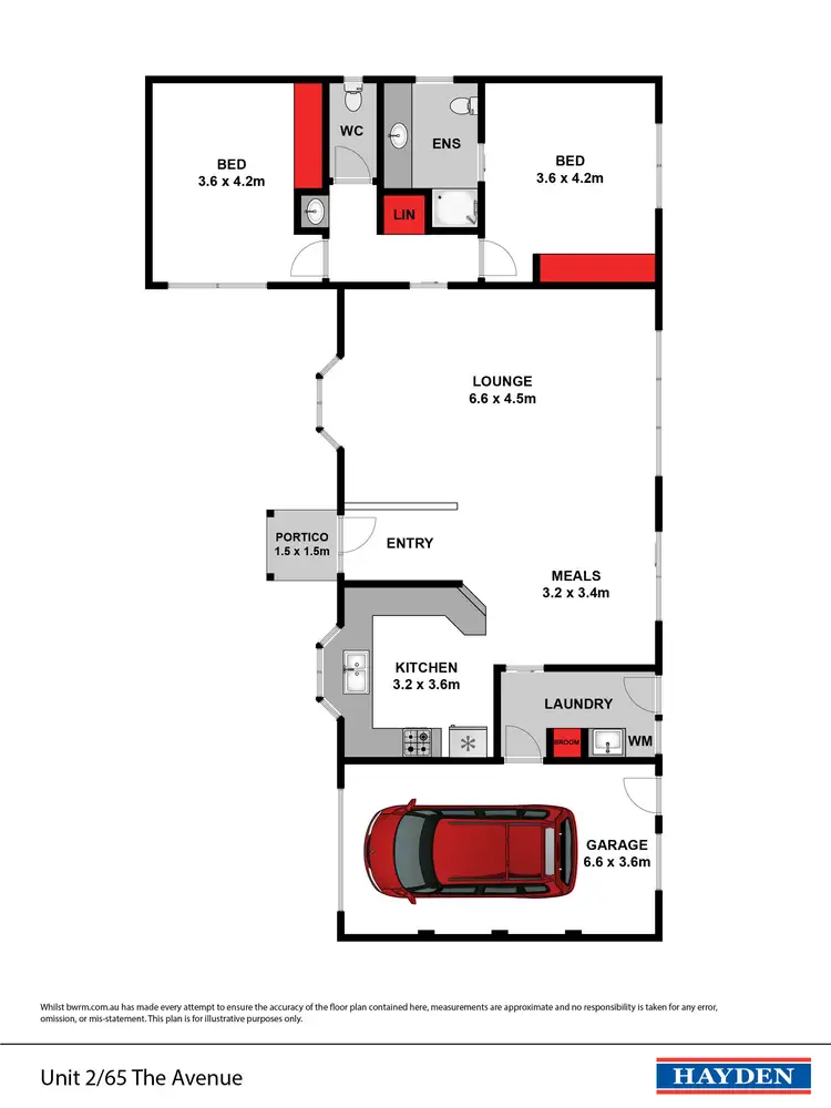 Floorplan of Homely townhouse listing, 2/65 The Avenue, Ocean Grove VIC 3226